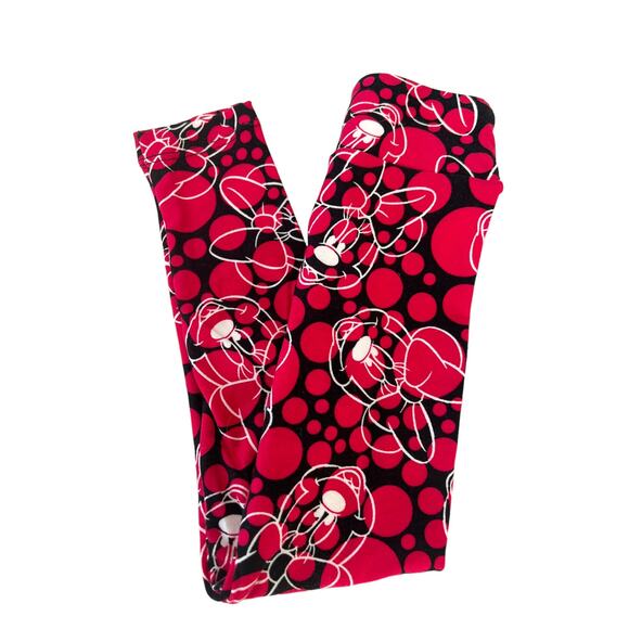 Lularoe Pink Red Minnie Leggings S/M - Picture 1 of 5